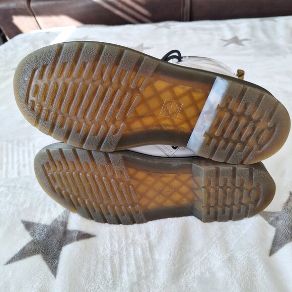 Dr. Martens 1460 Y Combat Boots Unisex Kids White Side Zip Size M5/6L - Picture 4 of 13